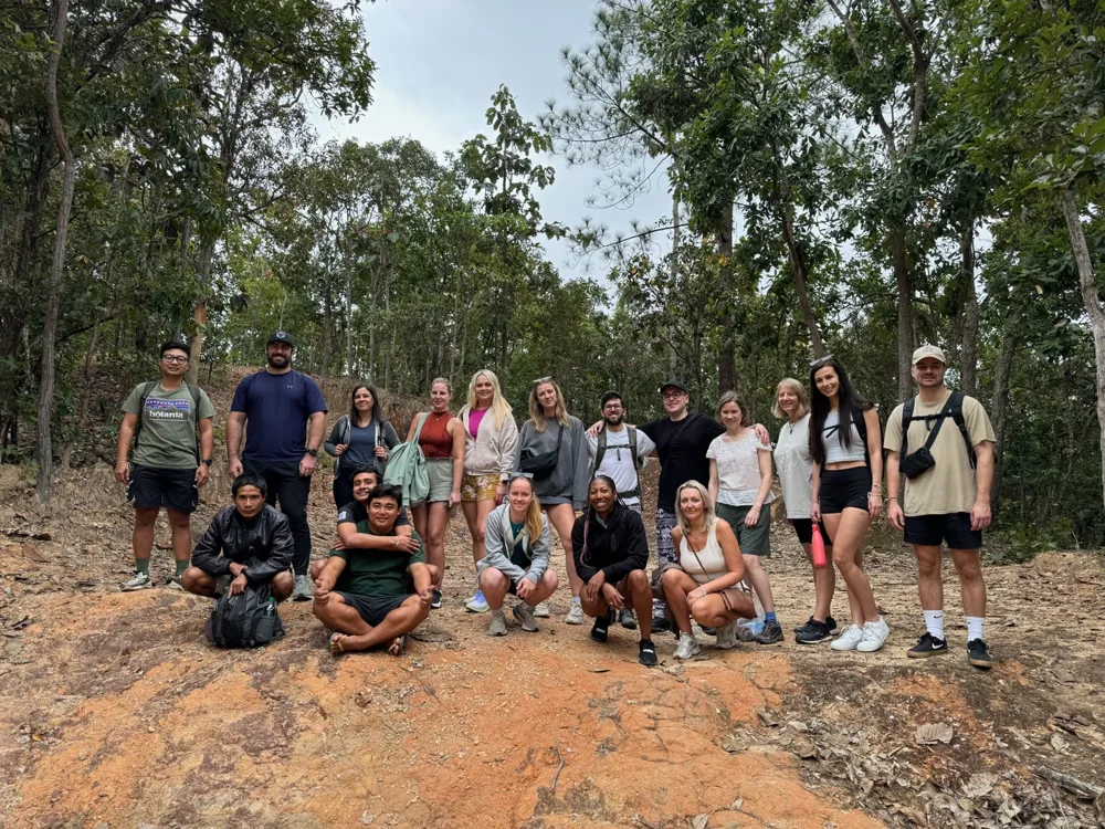Guests and local guides together on a jungle trail